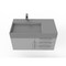 Castello Usa Amazon 36" Wall Mounted  Gray Vanity With Gray Top And Chrome Handles CB-MC-36G-CHR-2056L-GR - alternate 6